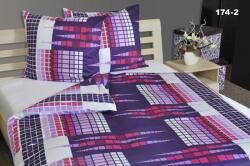 4sleep Pamut szatén ágynemű 140x220+70x90 Bára 174-2 kis lila csekk (4S01557/2)