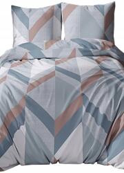 4sleep Pamut szatén ágyneműhuzat 140x200+70x90 Geometrikus kék 5078A (4EW0004/1)