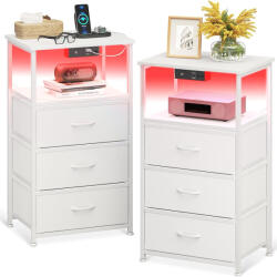  Coleshome éjjeliszekrény szett 2 db, USB porttal, és LED-del