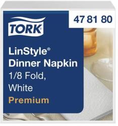 Tork Szalvéta, iparilag komposztálható, 1/8 hajtogatott, 1 rétegű, 39x39 cm, Premium, TORK LinStyle , fehér (478180) - molnarpapir