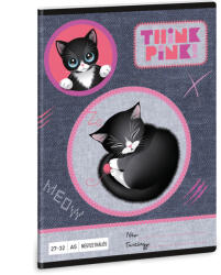 Ars Una Think Pink, cicás tűzött füzet A/5, 32 lap kockás, Ars Una (ARS-53635198) - officetrade