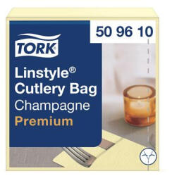 Tork Szervizszalvéta, iparilag komposztálható, 1 rétegű, 39x39 cm, Premium, TORK "LinStyle", pezsgő