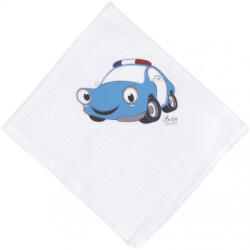 Baby Bruin Mintás Cseh textil pelenka, textilpelenka sűrű szövésű fehér 70x70 cm - Autó 1 DARAB (311199auto)