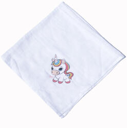 Baby Bruin Mintás Cseh textil pelenka, textilpelenka sűrű szövésű fehér 70x70 cm - Kicsi egyszarvú 1 DARAB (311199egyszarvu)