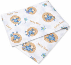 Baby Bruin Mintás Cseh textil pelenka, textilpelenka sűrű szövésű fehér 70x70 cm - Kék barika 1 DARAB (311197kekbaranyos)