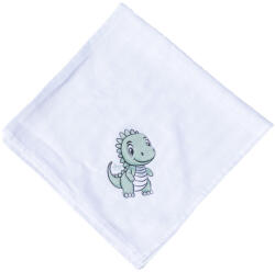 Baby Bruin Mintás Cseh textil pelenka, textilpelenka sűrű szövésű fehér 70x70 cm - Kicsi dínó 2 DARAB (311201dino)