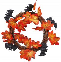 Fiestas Guirca Koszorú Ajtó Koszorú Levelek Denevérek Halloween (FG24604)