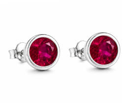 KERE KEREK KRISTÁLY ezüst fülbevaló - fuchsia (5 mm) (2026063008)