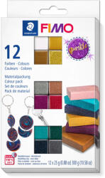 FIMO Effect süthető gyurma készlet - 12 x 25 g, Szikrázó Színek