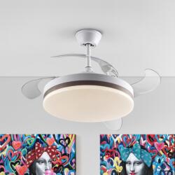 Schuller Valencia Lustra LED cu Ventilator si telecomanda, lame retractabile Vento alb/bronz (SV-168311D)
