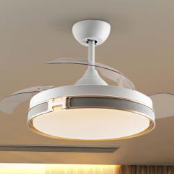 Schuller Valencia Lustra LED cu Ventilator si telecomanda, lame retractabile HERON alb/auriu (SV-175180D)