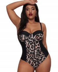 Pan i Pani Gadżet Plus Size Merevített Leopárdmintás Fürdőruha 4XL (SK-214)