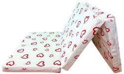 MyKids Saltea pliabila pentru copii MyKids 120x60x5 cm, bumbac, Inimioare rosii (00089271) Saltea bebelusi