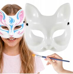 Korbi Műanyag Macska Maszk Festés Diy Macska Arc Jelmez Halloween (Korbi MASKA KOT BIAŁA PRZEBRANIE KOSTIUM)