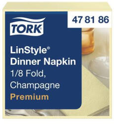 Tork Szalvéta, iparilag komposztálható, 1/8 hajtogatott, 1 rétegű, 39x39 cm, Premium, TORK "LinStyle", pezsgő (478186)