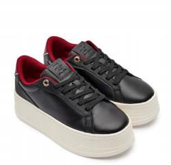 Tommy Hilfiger Eredeti Sneakers Bőr Platform Fűzött Fekete 39 (8052860710140)