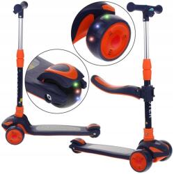  Háromkerekű, egyensúlyozó roller, 2 az 1-ben ülőkével, Led kerekekkel, sötétkék (5904665414361)
