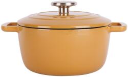 Cosy&Trendy Oală fontă emailată cu capac 20 cm 2, 7 L Auriu Fontestic Cosy & Trendy 9967202
