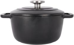 Cosy&Trendy Oală fontă emailată cu capac 20 cm 2, 7 L Negru Fontestic Cosy & Trendy 9967204
