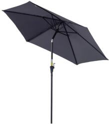 Art Umbrela gradina/terasa, stalp aluminiu, cu inclinatie, manivela, gri inchis, 270 cm (AR143353)