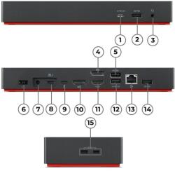 Lenovo ThinkPad Universal Thunderbolt 4 Prin cablu Negru (40B00135DK)