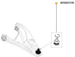 Original Renault Articulatie sarcina/ghidare ORIGINAL RENAULT 4016 047 93R (4016 047 93R)