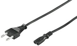 Goobay Cablu alimentare Euro tata > 2 pini mama, 1.5m, negru (CABLE-704-1.5-GBAY)