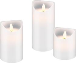 GOOBAY Lumanari LED cu ceara reala, alb, 3x AAA, set 3 bucati, Goobay (DECOL-CANDLE3WE-GBAY)