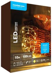 Modee Ghirlanda luminoasa decorativa Modee C2012, 100 LED-uri, 1W, 10m, 3x AA, alb cald, cupru (DECOL-C2012-MDE)