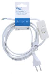 Well Cablu alimentare cu intrerupator pe fir, 2x0.75mmp, 2m, alb (CABLE-PWSW-1XEU/2M-WE-WL)
