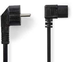 Well Cablu de alimentare calculator Schuko 90 grade tata - CCE 90 grade mama IEC-320-C13, negru, 1.5m, Well (CABLE-713-1.5-WL)
