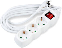  Prelungitor 3 prize 5m cu intrerupator, cablu 3x1.5mmp, Technik (EXTS-3S5M-SW-THK)