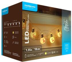 Modee Ghirlanda luminoasa decorativa Modee C1014, 10 LED-uri, 0.15W, 1.35m, 2x AA, alb cald (DECOL-C1014-MDE)