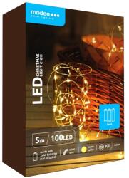 Modee Ghirlanda luminoasa decorativa Modee C1011, 100 LED-uri, 1W, 5m, 3x AA, alb cald, cupru (DECOL-C1011-MDE)