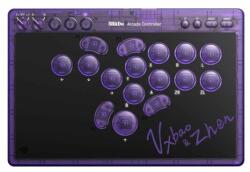 8BitDo Arcade Stick All-Button, Nintendo Switch/Switch 2, PC, ediția Signature, violet transparent, controler fără fir (RET00917)