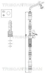 TRISCAN Furtun hidraulic, sistem de directie TRISCAN 8516 17001 (8516 17001)