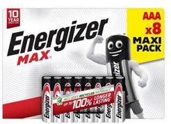 Energizer MAX tartós elem AAA, alkáli, 8db/csomag (ENERGIZER_E303324100) (ENERGIZER_E303324100)