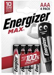 Energizer MAX tartós elem AAA, alkáli, 4db/csomag (ENERGIZER_E303325600) (ENERGIZER_E303325600)