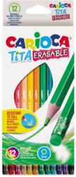 CARIOCA Tita Erasable Színes ceruza radíral, 12db