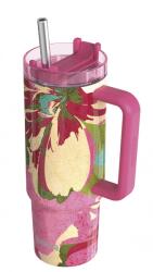 QUOKKA Stream szívószállal 950 ml, Pink Flambe