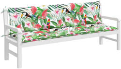vidaXL 2 db színes szövet kerti padpárna 200 x 50 x 7 cm 361749 (361749)