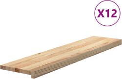 vidaXL Lépcsőfokok 12 db Kezeletlen tömör tölgy 110x25x2 cm 3282921 (3282921)