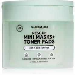 breakout + aid Mini Masks+Toner Pads Rescue tonizáló párnák az arcbőr megnyugtatására 100 db