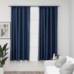 vidaXL 2 db kék vászonhatású sötétítőfüggöny kampókkal 140 x 175 cm (321180)