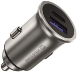SWISSTEN CL adapter Power Delivery USB-C + Quick Charge 3.0 36W metal ezüst (20111740)