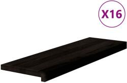 vidaXL lépcsőfokok, 16 db, sötétbarna, tömör tölgyfa 3283050 (3283050)