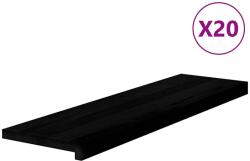 vidaXL Lépcsőfokok 20 db sötétbarna tömör tölgyfa 3283063 (3283063)
