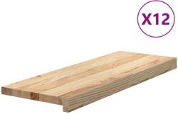 vidaXL Lépcsőfokok 12 db Kezeletlen tömör tölgy 70x30x2 cm 3282923 (3282923)