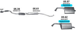 Polmostrow Kipufogó szett - DAEWOO / CHEVROLET Lacetti / Nubira (1.4 / 1.6 /1.8, 2003-2013) (SET-POL-0539-0561-0557-0562)