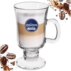 Orion Kávésbögre, Orion, 250 ml, 10, 5x7, 7x14 cm, Üveg, Mosogatógépben mosható, Magas bögre füllel, Elegáns forma talppal, Átlátszó (129683)